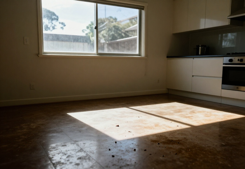 Rodent droppings and damage in an Ingleside garage before treatment