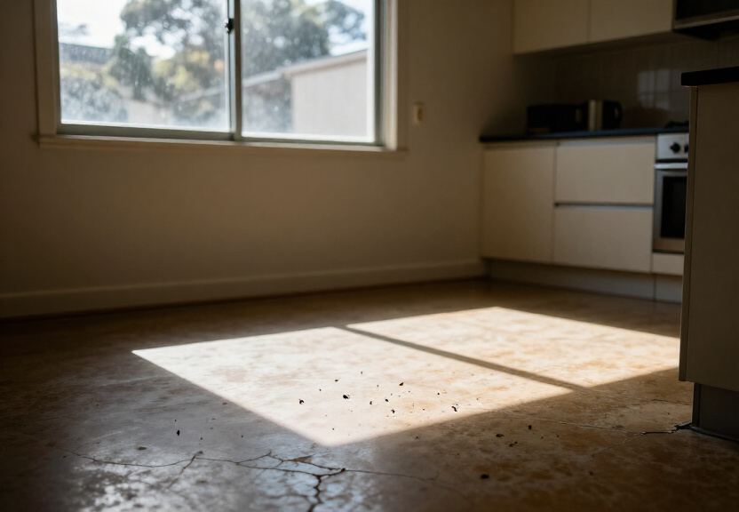Cockroaches in an Ingleside kitchen before treatment